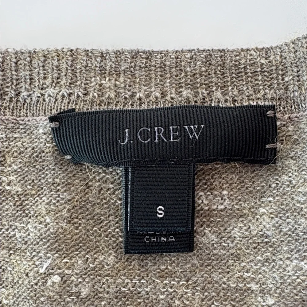 J. Crew Alpaca Wool Linen Blend Tunic Sweater Heathered Tan Lightweight Size S